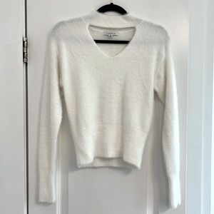 Size XS, Hooked Up White Fuzzy Sweater